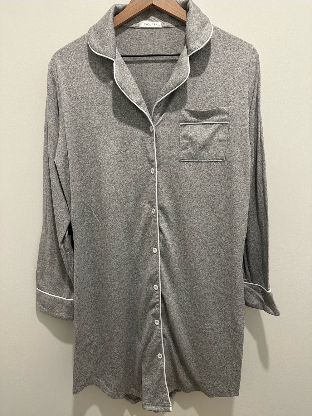 Eberjey Women’s Gray Long-Sleeve Nightgown